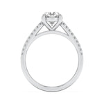 2CTW Oval Shaped Lab Grown Diamond (F/VS) Cross Shank Accented Engagement Ring in 14K Gold