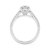 2CTW Oval Shaped Lab Grown Diamond (F/VS) Cross Shank Accented Engagement Ring in 14K Gold
