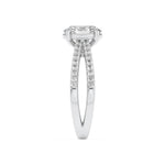 2CTW Oval Shaped Lab Grown Diamond (F/VS) Cross Shank Accented Engagement Ring in 14K Gold