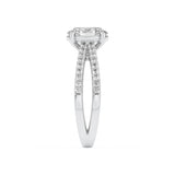 2CTW Oval Shaped Lab Grown Diamond (F/VS) Cross Shank Accented Engagement Ring in 14K Gold