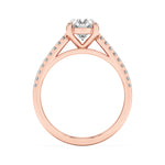 2CTW Oval Shaped Lab Grown Diamond (F/VS) Cross Shank Accented Engagement Ring in 14K Gold