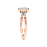 2CTW Oval Shaped Lab Grown Diamond (F/VS) Cross Shank Accented Engagement Ring in 14K Gold