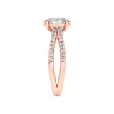 2CTW Oval Shaped Lab Grown Diamond (F/VS) Cross Shank Accented Engagement Ring in 14K Gold