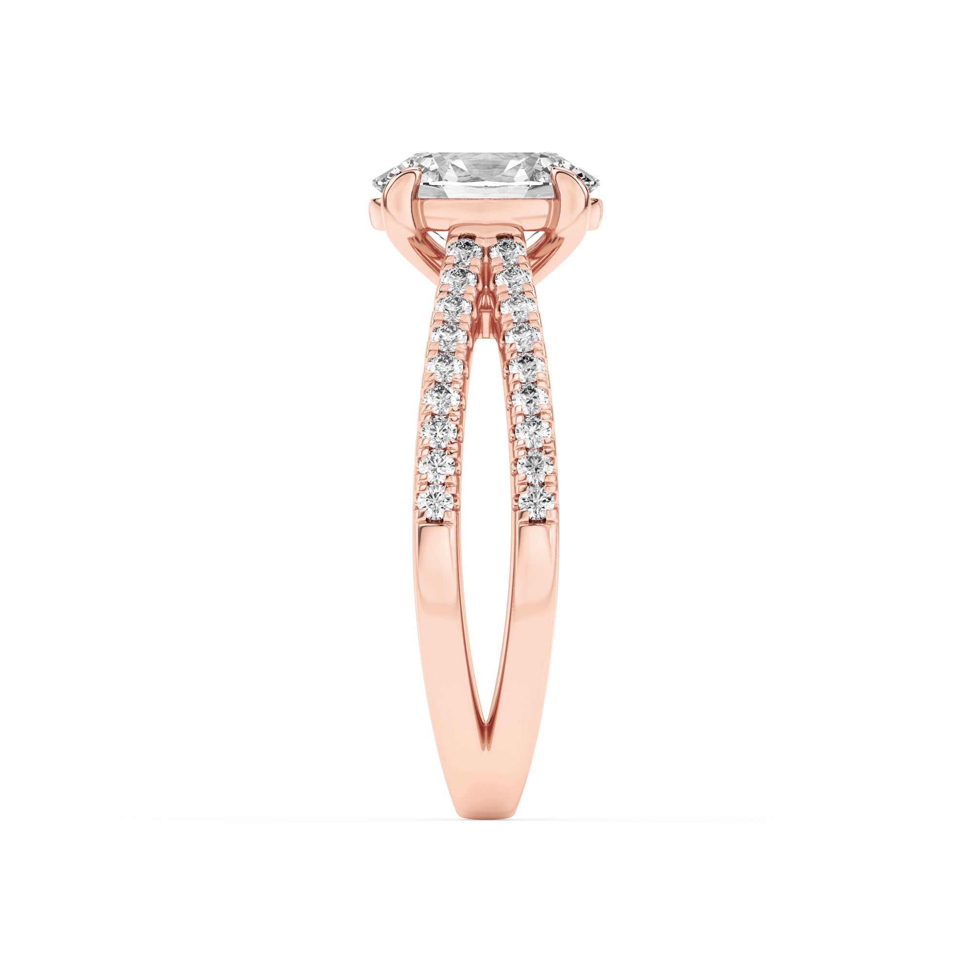 2CTW Oval Shaped Lab Grown Diamond (F/VS) Cross Shank Accented Engagement Ring in 14K Gold