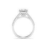 2CTW Princess Shaped Lab Grown Diamond (F/VS) Cross Shank Accented Engagement Ring in 14K Gold