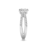 2CTW Princess Shaped Lab Grown Diamond (F/VS) Cross Shank Accented Engagement Ring in 14K Gold
