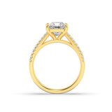 2CTW Princess Shaped Lab Grown Diamond (F/VS) Cross Shank Accented Engagement Ring in 14K Gold