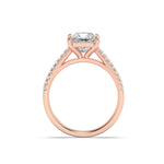 2CTW Princess Shaped Lab Grown Diamond (F/VS) Cross Shank Accented Engagement Ring in 14K Gold