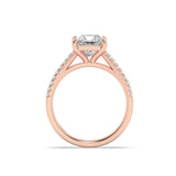 2CTW Princess Shaped Lab Grown Diamond (F/VS) Cross Shank Accented Engagement Ring in 14K Gold