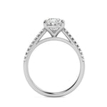 2CTW Pear Shaped Lab Grown Diamond (F/VS) Cross Shank Accented Engagement Ring in 14K Gold