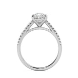 2CTW Pear Shaped Lab Grown Diamond (F/VS) Cross Shank Accented Engagement Ring in 14K Gold