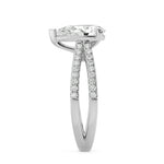 2CTW Pear Shaped Lab Grown Diamond (F/VS) Cross Shank Accented Engagement Ring in 14K Gold
