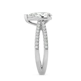 2CTW Pear Shaped Lab Grown Diamond (F/VS) Cross Shank Accented Engagement Ring in 14K Gold