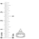 2CTW Pear Shaped Lab Grown Diamond (F/VS) Cross Shank Accented Engagement Ring in 14K Gold