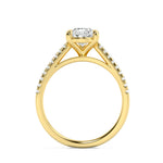 2CTW Pear Shaped Lab Grown Diamond (F/VS) Cross Shank Accented Engagement Ring in 14K Gold