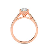 2CTW Pear Shaped Lab Grown Diamond (G/VS) Cross Shank Accented Engagement Ring in 14K Gold