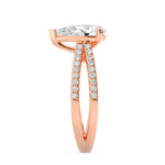 2CTW Pear Shaped Lab Grown Diamond (G/VS) Cross Shank Accented Engagement Ring in 14K Gold