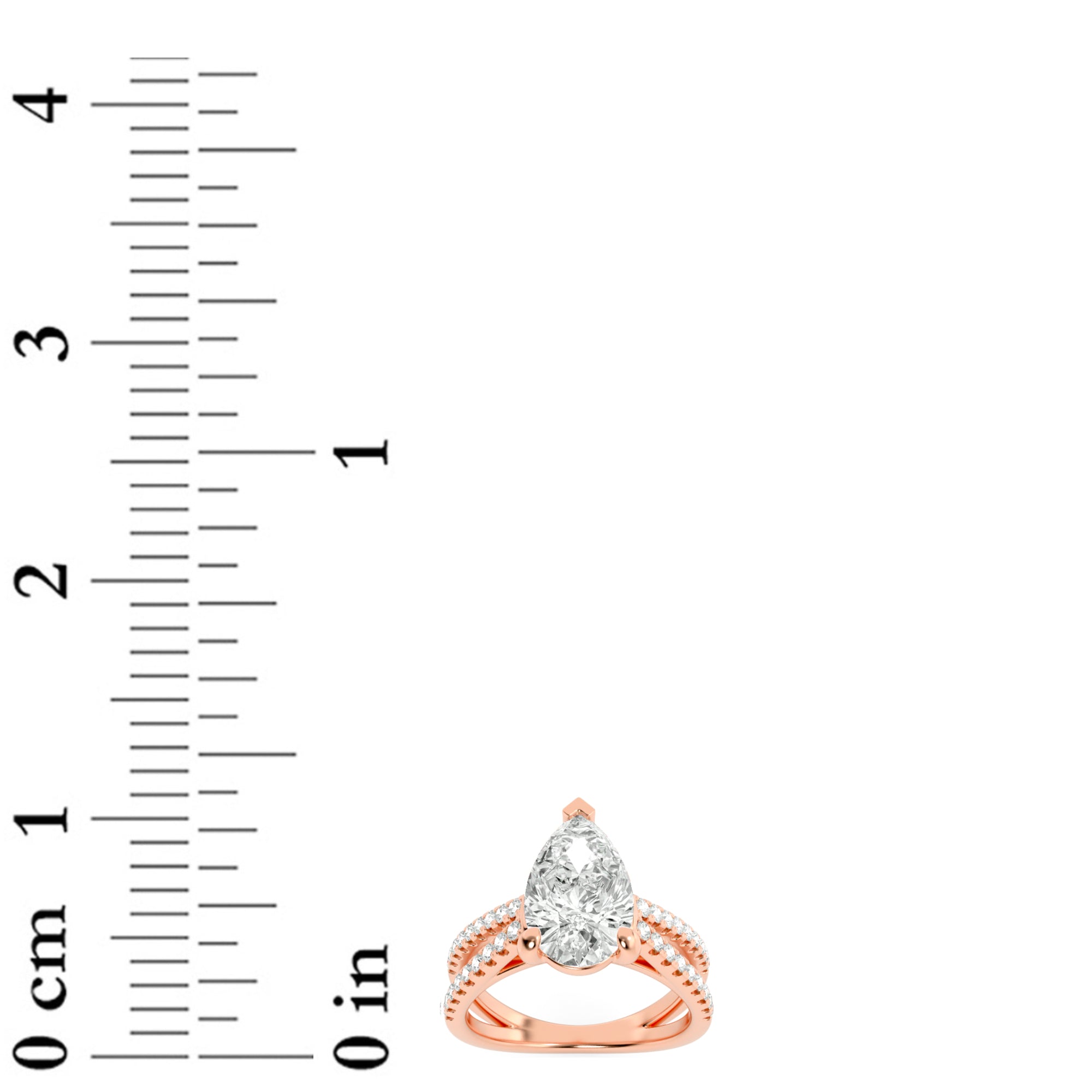 2CTW Pear Shaped Lab Grown Diamond (G/VS) Cross Shank Accented Engagement Ring in 14K Gold