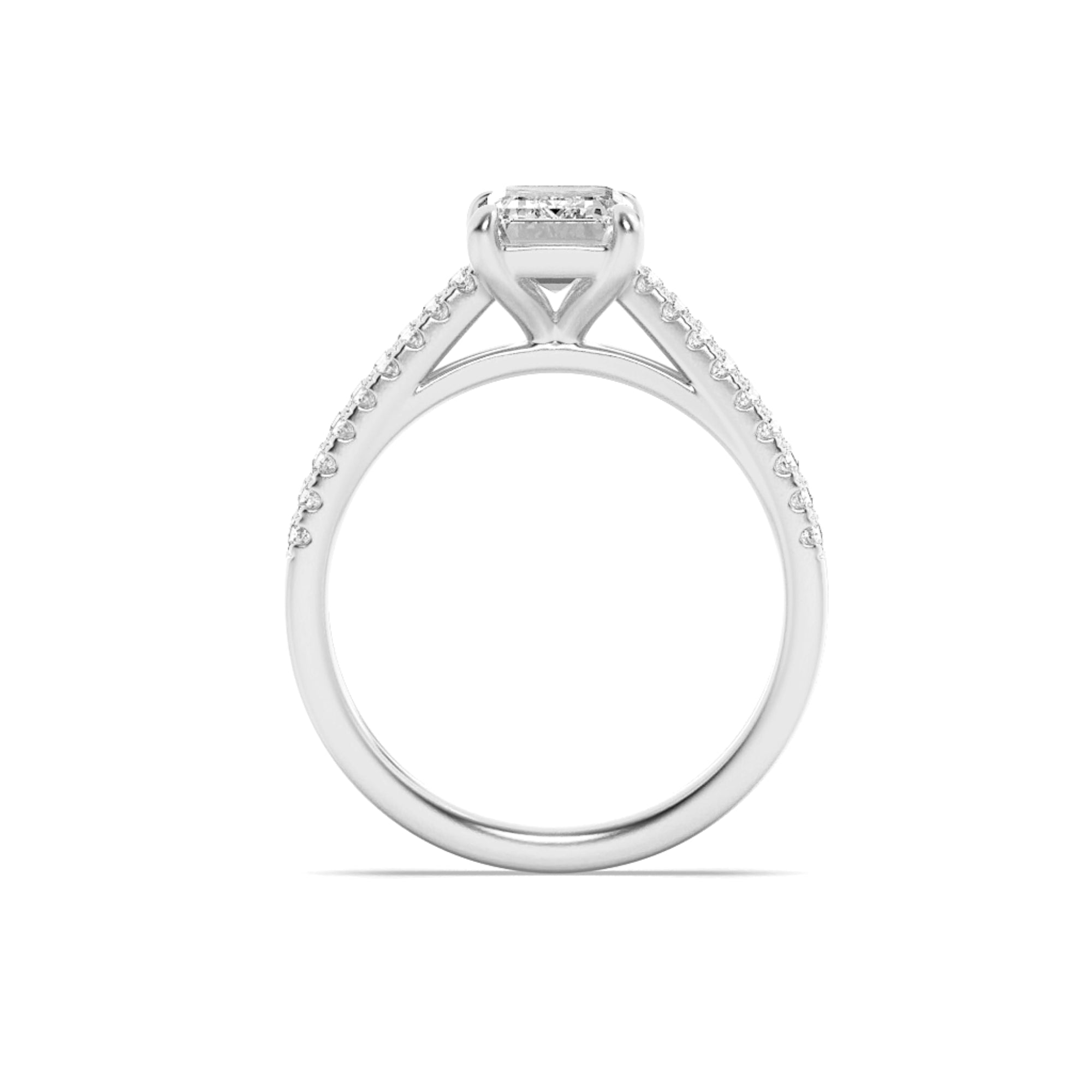 2CTW Radiant Shaped Lab Grown Diamond (F/VS) Engagement Ring in 14K Gold