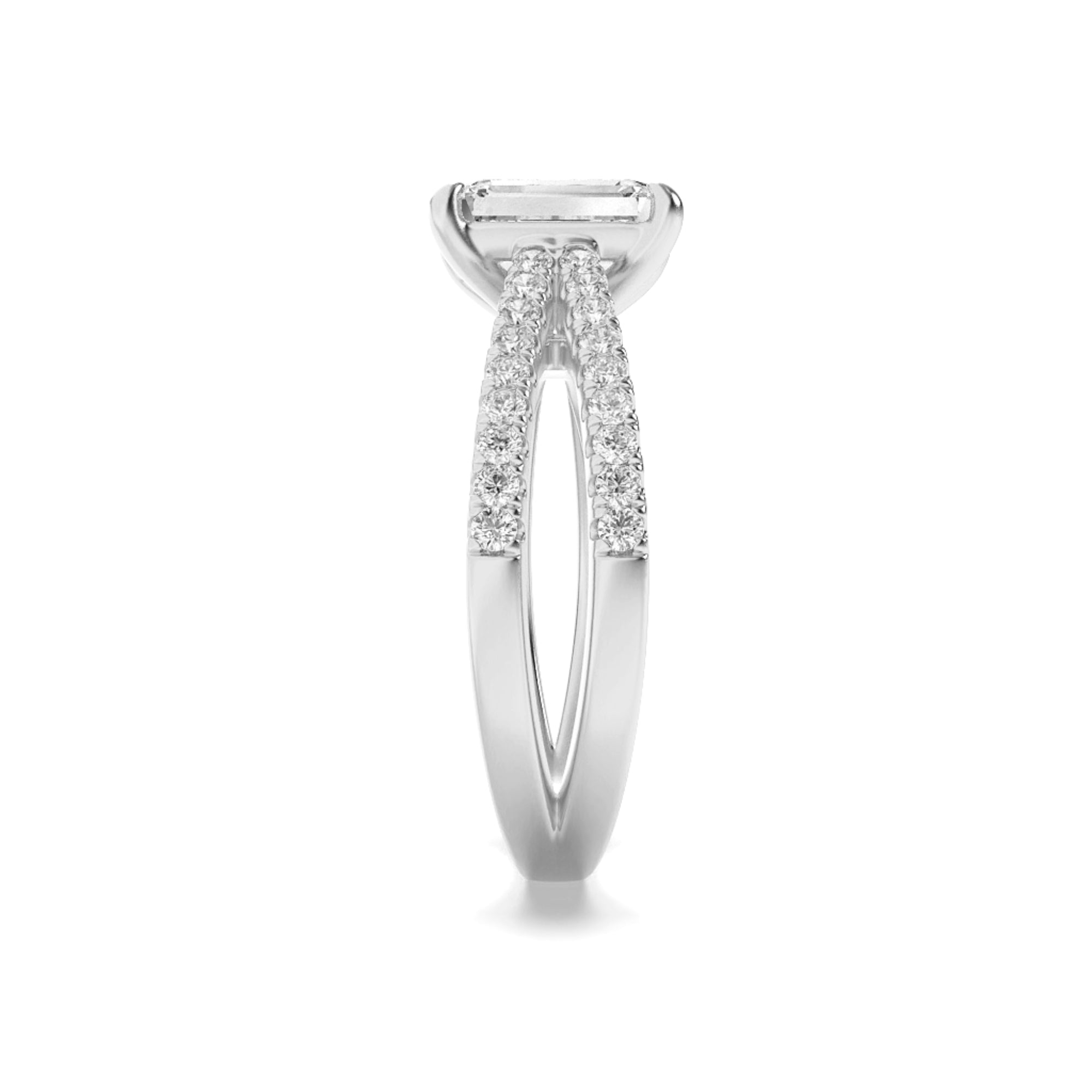 2CTW Radiant Shaped Lab Grown Diamond (F/VS) Engagement Ring in 14K Gold