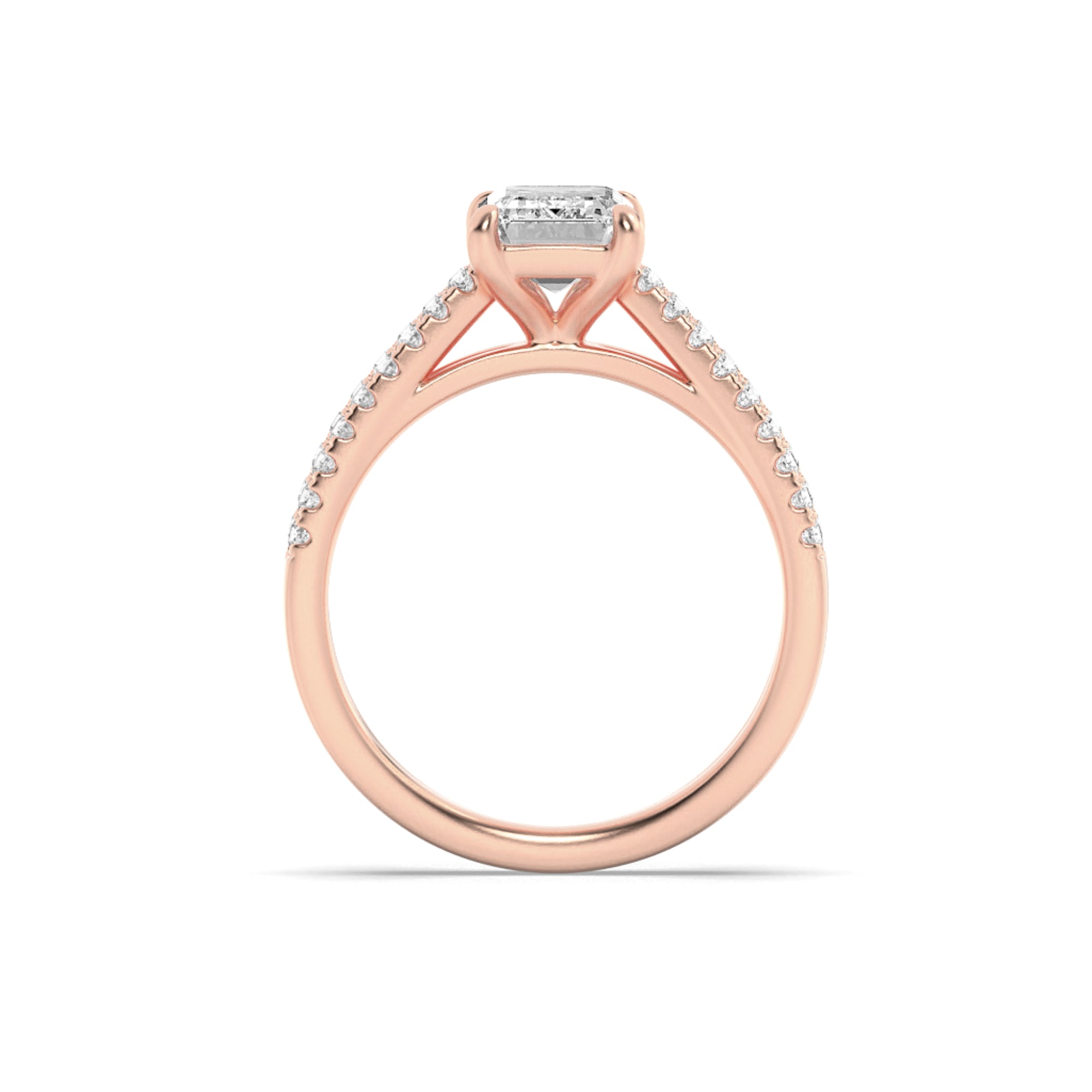 2CTW Radiant Shaped Lab Grown Diamond (F/VS) Engagement Ring in 14K Gold