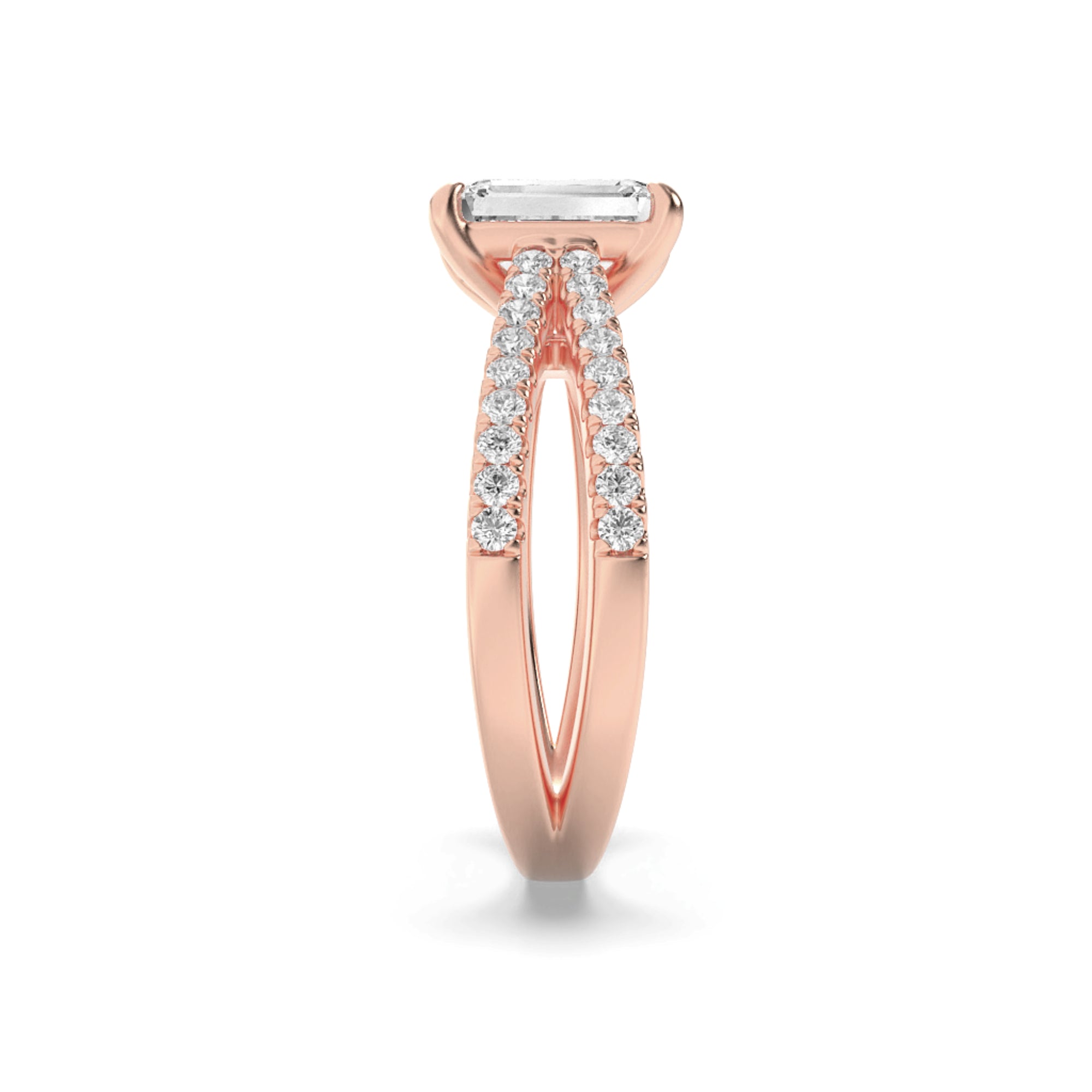 2CTW Radiant Shaped Lab Grown Diamond (F/VS) Engagement Ring in 14K Gold