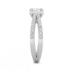 2CTW Round Shaped Lab Grown Diamond (F/VS) Cross Shank Accented Engagement Ring in 14K Gold