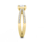 2CTW Round Shaped Lab Grown Diamond (F/VS) Cross Shank Accented Engagement Ring in 14K Gold