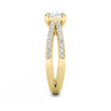 2CTW Round Shaped Lab Grown Diamond (F/VS) Cross Shank Accented Engagement Ring in 14K Gold