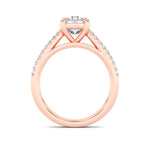 2CTW Round Shaped Lab Grown Diamond (F/VS) Cross Shank Accented Engagement Ring in 14K Gold