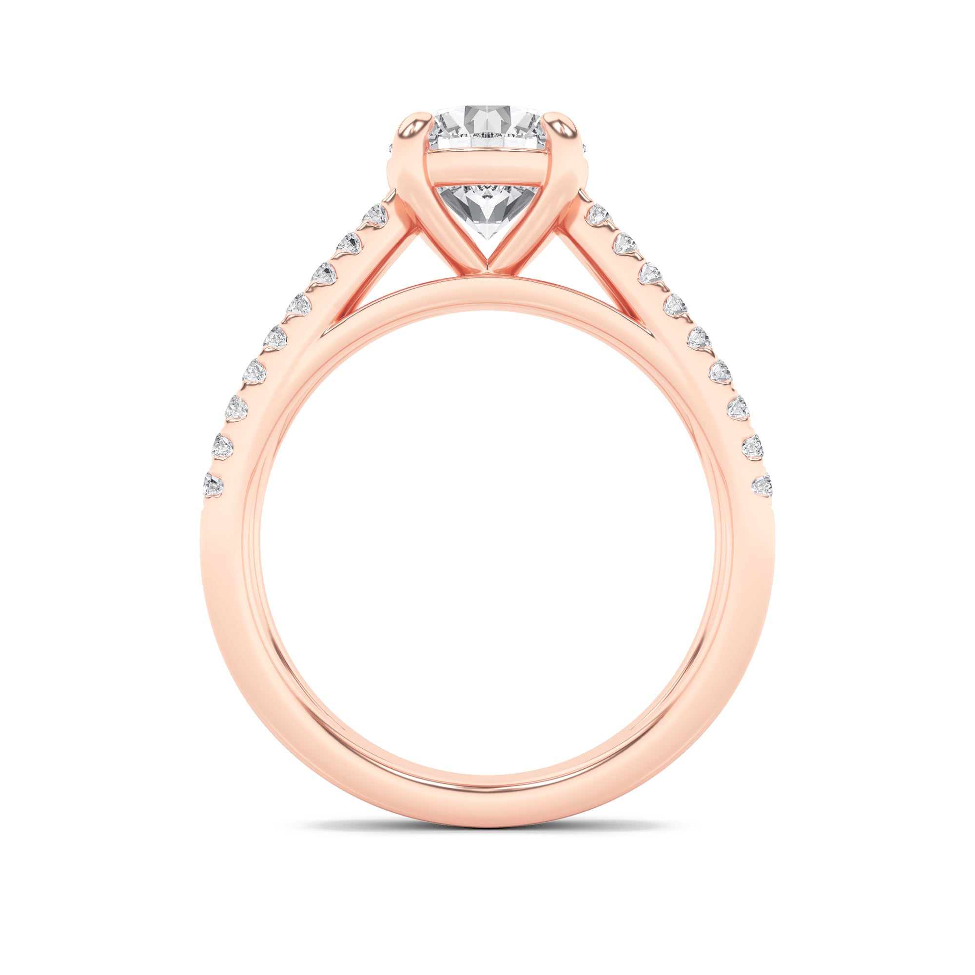 2CTW Round Shaped Lab Grown Diamond (F/VS) Cross Shank Accented Engagement Ring in 14K Gold