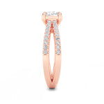 2CTW Round Shaped Lab Grown Diamond (F/VS) Cross Shank Accented Engagement Ring in 14K Gold