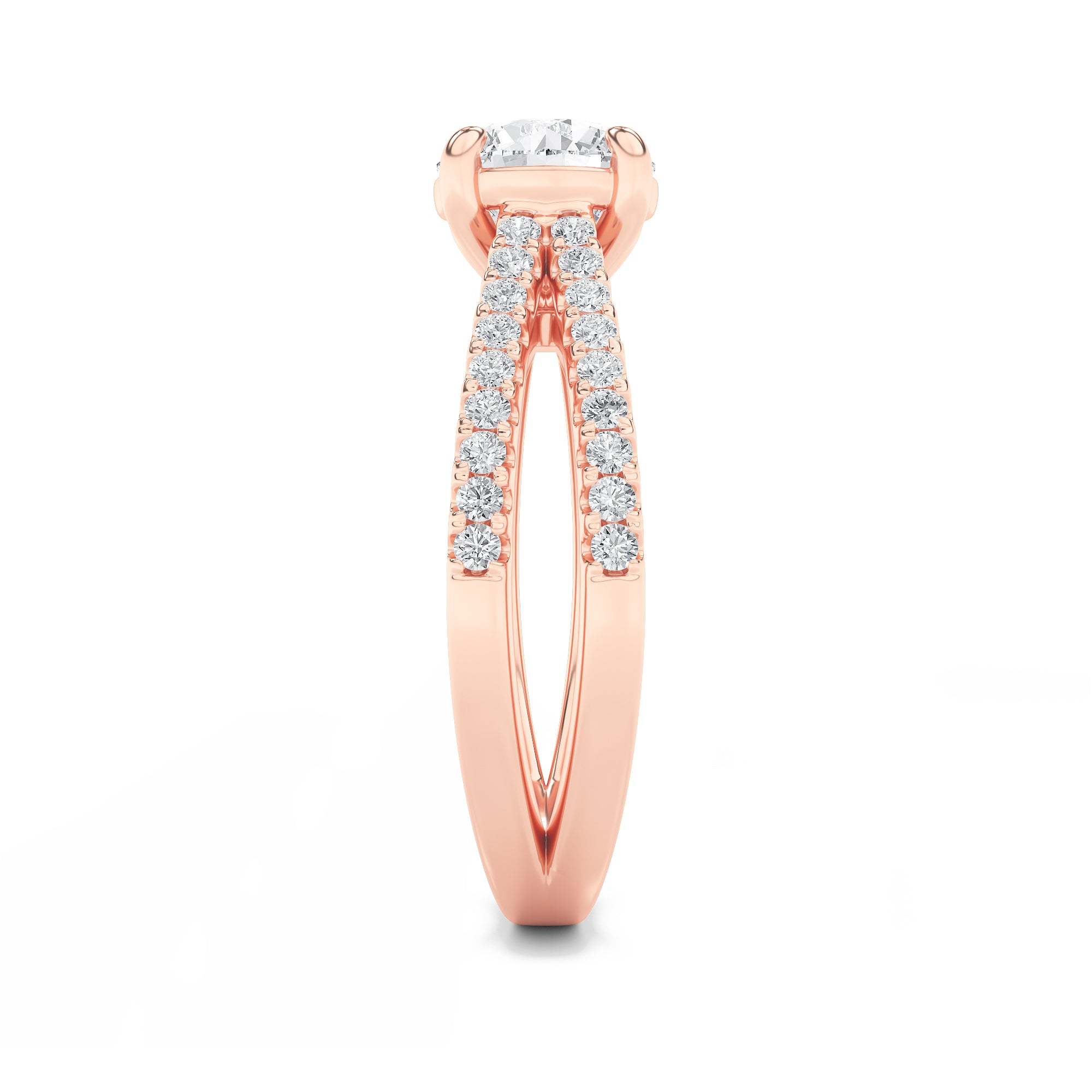 2CTW Round Shaped Lab Grown Diamond (F/VS) Cross Shank Accented Engagement Ring in 14K Gold