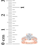 2CTW Round Shaped Lab Grown Diamond (F/VS) Cross Shank Accented Engagement Ring in 14K Gold
