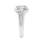 2CTW Oval Shaped Lab Grown Diamond (G/VS) Swirl Shank Accented Engagement Ring in 14K Gold