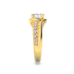 2CTW Round Shaped Lab Grown Diamond (F/VS) Swirl Shank Accented Engagement Ring in 14K Gold