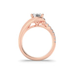 2CTW Round Shaped Lab Grown Diamond (F/VS) Swirl Shank Accented Engagement Ring in 14K Gold