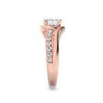 2CTW Round Shaped Lab Grown Diamond (F/VS) Swirl Shank Accented Engagement Ring in 14K Gold