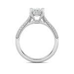 3CTW Oval Shaped Lab Grown Diamond (F/VS) Triple Row Accented Engagement Ring in 14K Gold