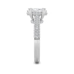 3CTW Oval Shaped Lab Grown Diamond (F/VS) Triple Row Accented Engagement Ring in 14K Gold