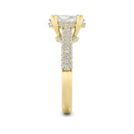 3CTW Oval Shaped Lab Grown Diamond (F/VS) Triple Row Accented Engagement Ring in 14K Gold