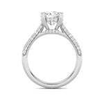 3CTW Round Shaped Lab Grown Diamond (F/VS) Triple Row Accented Engagement Ring in 14K Gold