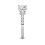 3CTW Round Shaped Lab Grown Diamond (F/VS) Triple Row Accented Engagement Ring in 14K Gold