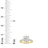 3CTW Round Shaped Lab Grown Diamond (F/VS) Triple Row Accented Engagement Ring in 14K Gold