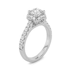 1.5CTW Round Shaped Lab Grown Diamond (F/VS) Halo Accented Engagement Ring in 14K Gold