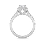 1.5CTW Round Shaped Lab Grown Diamond (F/VS) Halo Accented Engagement Ring in 14K Gold