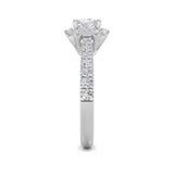 1.5CTW Round Shaped Lab Grown Diamond (F/VS) Halo Accented Engagement Ring in 14K Gold