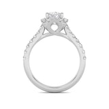 1.5CTW Round Shaped Lab Grown Diamond (F/VVS) Halo Accented Engagement Ring in 14K Gold
