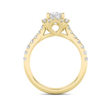 1.5CTW Round Shaped Lab Grown Diamond (F/VVS) Halo Accented Engagement Ring in 14K Gold