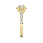 1.5CTW Round Shaped Lab Grown Diamond (F/VVS) Halo Accented Engagement Ring in 14K Gold